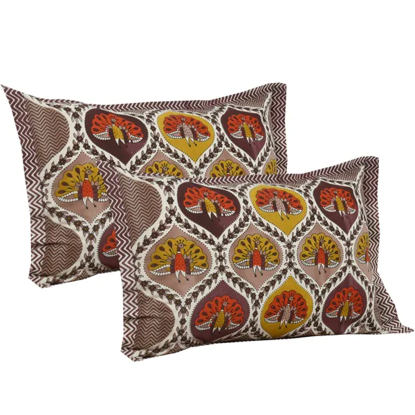 Yellow_Cotton_Rajwada_Shringar_Double_Bedsheet_With_Pillow_Cover_100_X_108_Cm